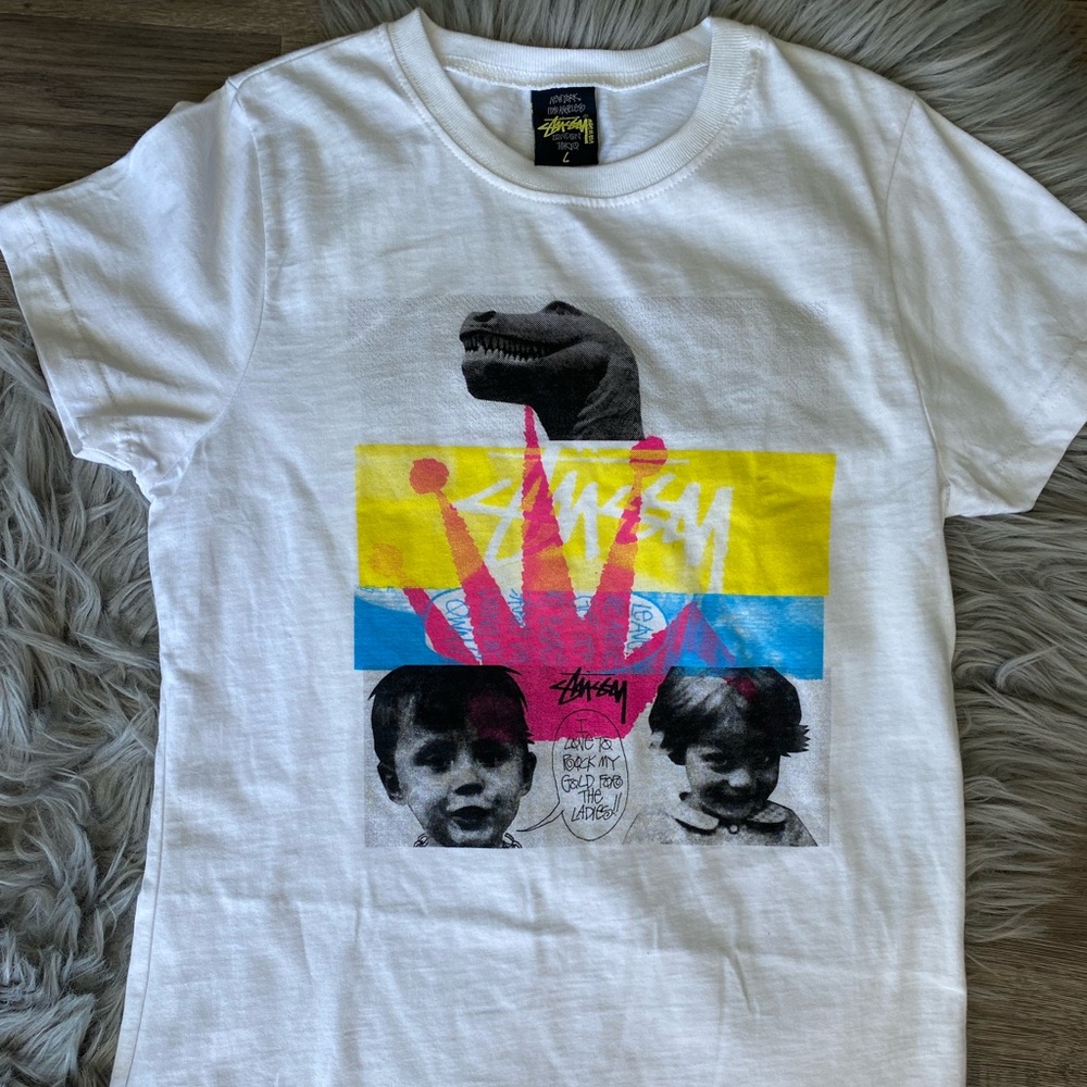NWT Stussy Collage Tee Womens Sz.L